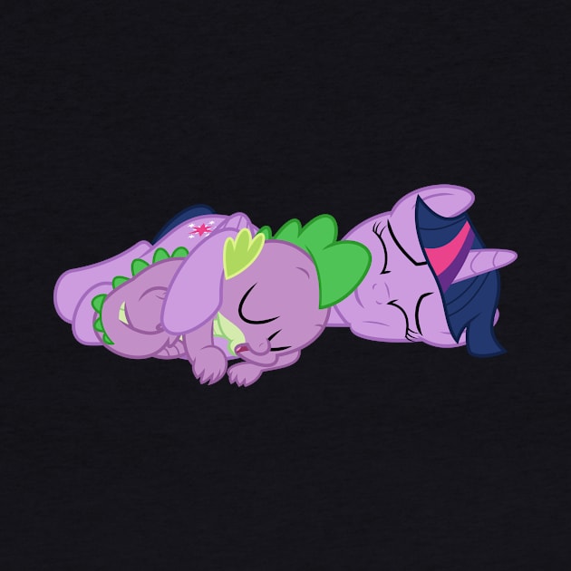 Spike Sleep Cuddling With Mama Twilight by Wissle